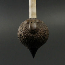 Load image into Gallery viewer, Sheep support spindle in walnut and curly maple