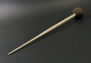 Sheep support spindle in walnut and curly maple