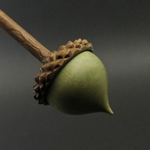 Acorn support spindle in hand dyed maple and walnut