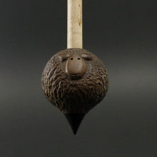 Load image into Gallery viewer, Sheep support spindle in walnut and curly maple