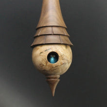 Load image into Gallery viewer, Birdhouse spindle in maple burl and walnut