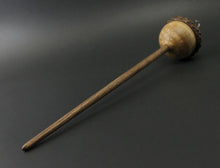 Load image into Gallery viewer, Acorn drop spindle in maple burl and walnut