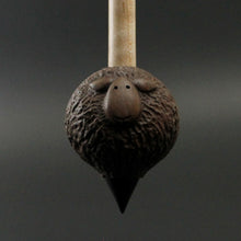 Load image into Gallery viewer, Sheep support spindle in walnut and curly maple