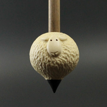 Sheep support spindle in holly and walnut (<font color=