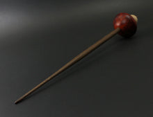 Load image into Gallery viewer, Mushroom support spindle in hand dyed maple burl and walnut