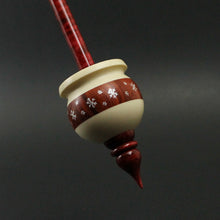 Load image into Gallery viewer, Cauldron spindle in holly, redheart, and hand dyed curly maple