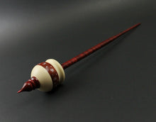 Load image into Gallery viewer, Cauldron spindle in holly, redheart, and hand dyed curly maple