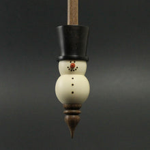 Load image into Gallery viewer, Snowman support spindle in holly, Indian ebony, and walnut