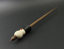 Load image into Gallery viewer, Snowman support spindle in holly, Indian ebony, and walnut