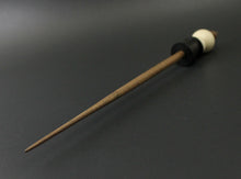 Load image into Gallery viewer, Snowman support spindle in holly, Indian ebony, and walnut