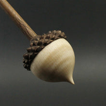 Load image into Gallery viewer, Acorn support spindle in curly maple and walnut