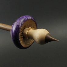 Load image into Gallery viewer, Mushroom support spindle in hand dyed maple burl and walnut