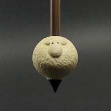 Load image into Gallery viewer, Sheep support spindle in holly and walnut (&lt;font color=&quot;red&quot;&lt;b&gt;RESERVED&lt;/b&gt;&lt;/font&gt; for Susan)