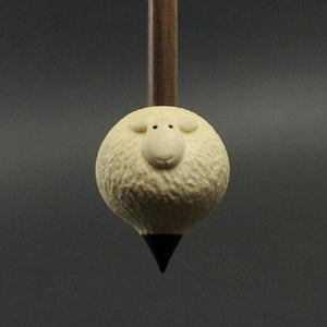 Sheep support spindle in holly and walnut (<font color="red"<b>RESERVED</b></font> for Susan)