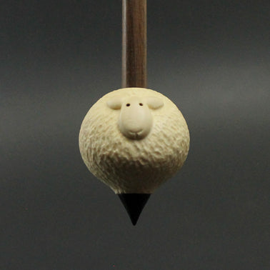 Sheep support spindle in holly and walnut (<font color=