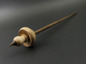 Mushroom support spindle in maple burl and walnut