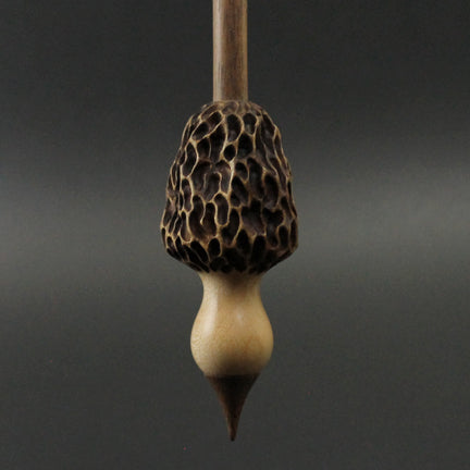 Morel mushroom support spindle in maple and walnut (<font color=