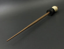 Load image into Gallery viewer, Snowman support spindle in holly, Indian ebony, and walnut