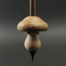 Load image into Gallery viewer, Mushroom support spindle in maple burl and walnut (&lt;font color=&quot;red&quot;&lt;b&gt;RESERVED&lt;/b&gt;&lt;/font&gt; for Phyllis)