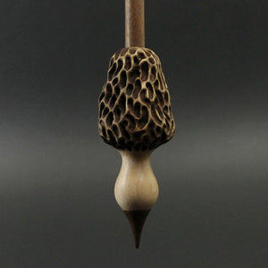 Morel mushroom support spindle in maple and walnut