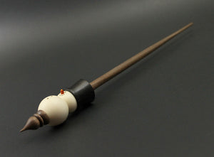 Snowman support spindle in holly, Indian ebony, and walnut (<font color="red"<b>RESERVED</b></font> for anjelawolfe)