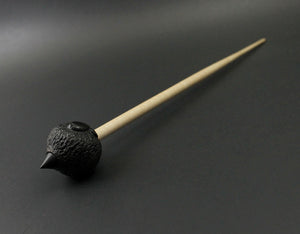 Sheep support spindle in Indian ebony and curly maple