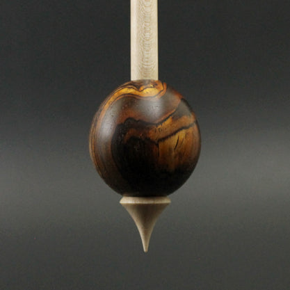 Egg bead spindle in cocobolo and curly maple