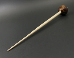 Egg bead spindle in cocobolo and curly maple