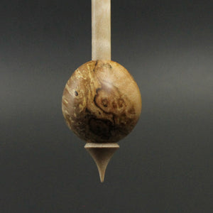 Egg bead spindle in maple burl and curly maple (<font color="red"<b>RESERVED</b></font> for Laurel)