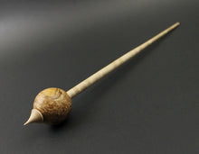 Load image into Gallery viewer, Egg bead spindle in maple burl and curly maple (&lt;font color=&quot;red&quot;&lt;b&gt;RESERVED&lt;/b&gt;&lt;/font&gt; for Laurel)