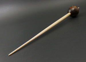 Egg bead spindle in cocobolo and curly maple