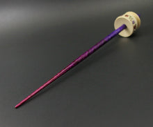 Load image into Gallery viewer, Teacup spindle in holly and hand dyed curly maple (&lt;font color=&quot;red&quot;&lt;b&gt;RESERVED&lt;/b&gt;&lt;/font&gt; for Laura)