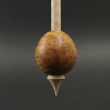 Load image into Gallery viewer, Egg bead spindle in amboyna burl and curly maple