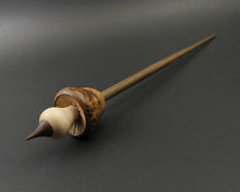 Load image into Gallery viewer, Mushroom support spindle in thuya burl, maple, and walnut