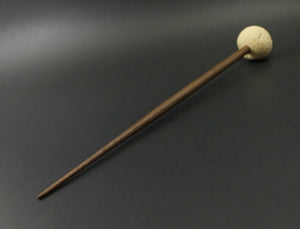 Sheep support spindle in holly and walnut