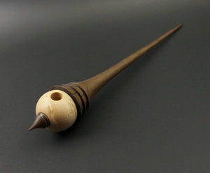 Birdhouse spindle in birdseye maple and walnut