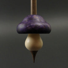 Load image into Gallery viewer, Mushroom support spindle in hand dyed maple burl, holly, and walnut