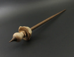 Mushroom support spindle in maple and walnut