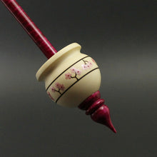 Load image into Gallery viewer, Cauldron spindle in holly and hand dyed curly maple