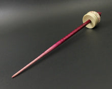 Load image into Gallery viewer, Cauldron spindle in holly and hand dyed curly maple