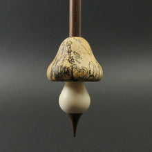 Load image into Gallery viewer, Mushroom support spindle in spalted tamarind, holly, and walnut (&lt;font color=&quot;red&quot;&lt;b&gt;RESERVED&lt;/b&gt;&lt;/font&gt; for Iris)