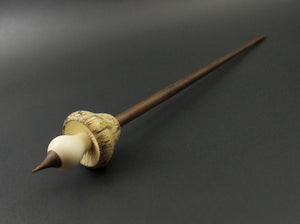 Mushroom support spindle in spalted tamarind, holly, and walnut (<font color="red"<b>RESERVED</b></font> for Iris)