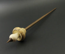 Load image into Gallery viewer, Mushroom support spindle in spalted tamarind, holly, and walnut