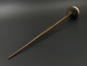 Acorn support spindle in curly maple and walnut