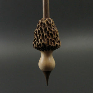 Morel mushroom support spindle in maple and walnut