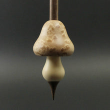 Load image into Gallery viewer, Mushroom support spindle in birdseye maple, holly, and walnut