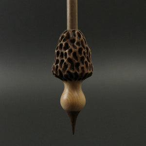 Morel mushroom support spindle in maple and walnut