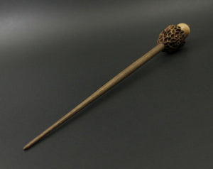 Morel mushroom support spindle in maple and walnut