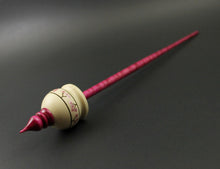 Load image into Gallery viewer, Cauldron spindle in holly and hand dyed curly maple