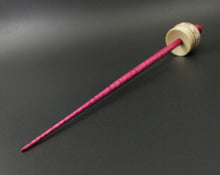 Load image into Gallery viewer, Cauldron spindle in holly and hand dyed curly maple